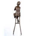 Female Indoor Home Decor Bronze Sculpture Lady Carving Brass Statue TPE-468